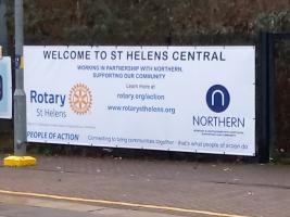 Rotary signs on platform